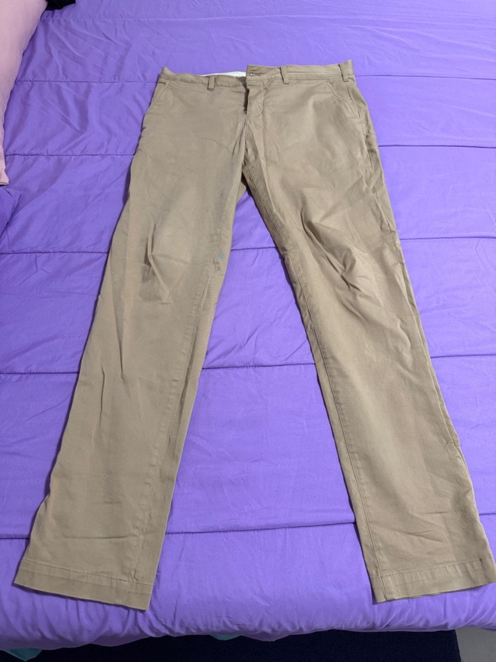 Lacoste Men's Khaki Straight-Leg Chinos